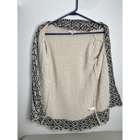 Lucky Brand Womens Sweater Beige Novelty Stitch Cardigan Size Small - Picture 6 of 9